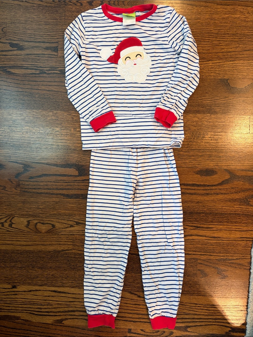 Children's Santa Stripe Pajama Set - Red & Blue